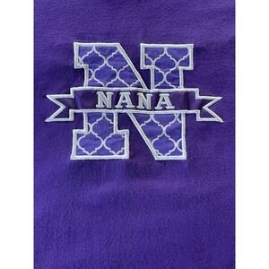 Nana Purple T-Shirt Size L 100% Cotton Breathable Cool Comfort White Edge Stitch
